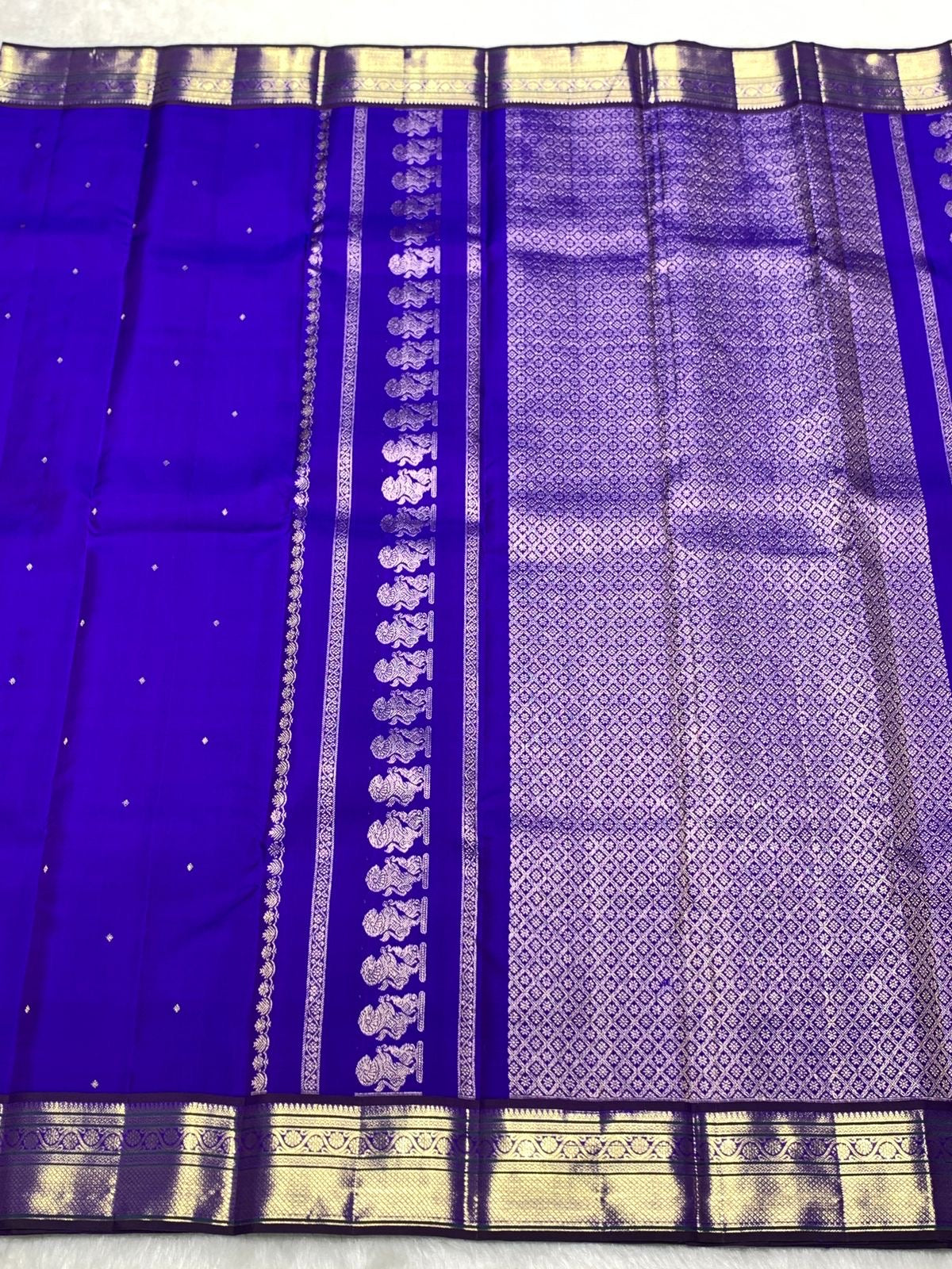 Classic Robin Blue 2gm Zari Kanchipuram Handloom Silk Saree SS26500
