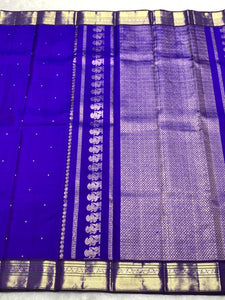 Classic Robin Blue 2gm Zari Kanchipuram Handloom Silk Saree SS26500
