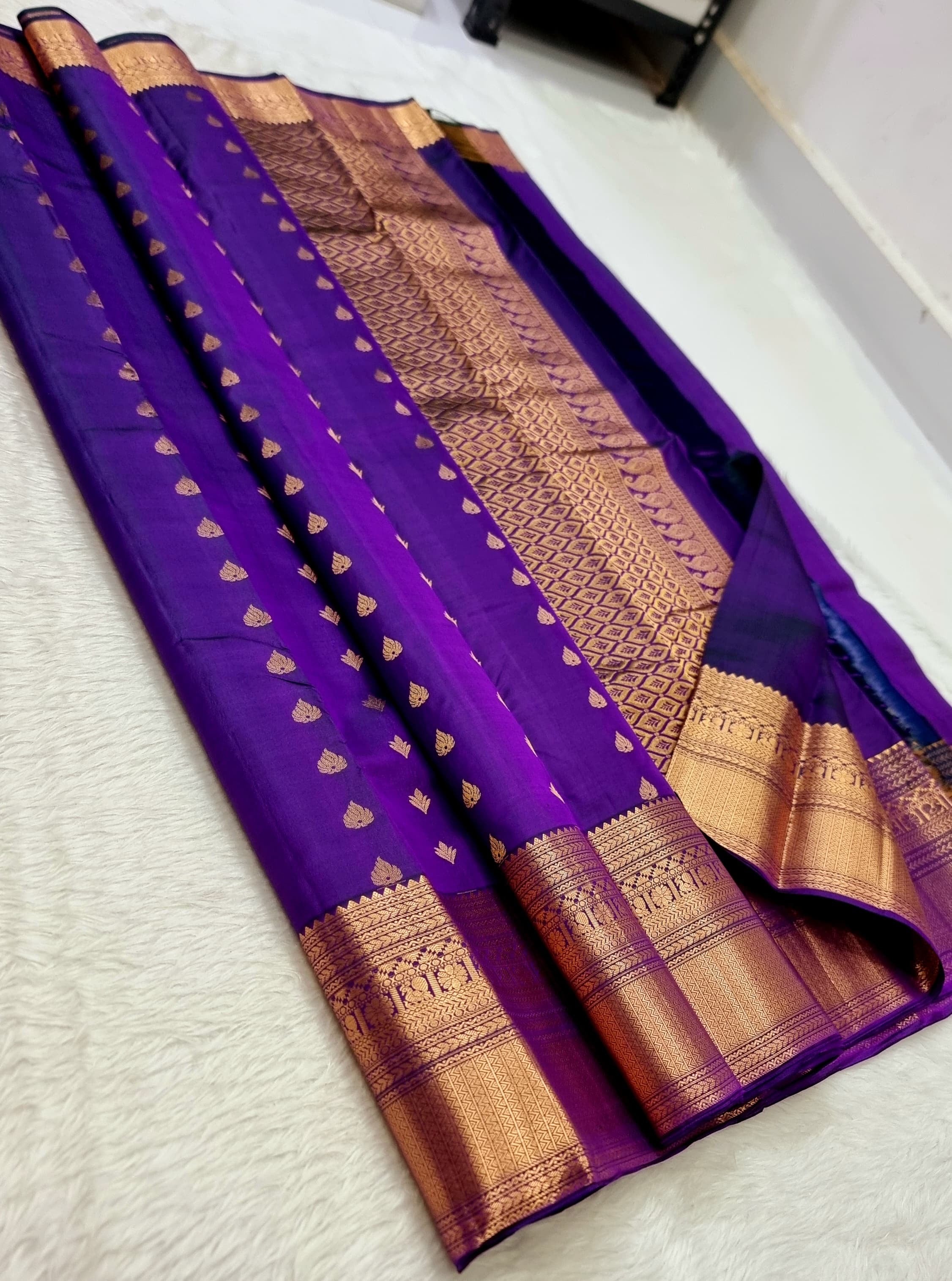 Classic Purple Elegance Kanchipuram Silk Saree SS23826