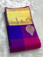 Load image into Gallery viewer, Classic Royal Blue &amp; Purple Pink 2gm Zari Kanchipuram Handloom Silk Saree SS25572
