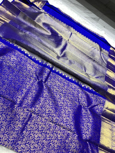 Classic Royal Blue 2gm Zari Bridal Elegance Kanchipuram Handloom Silk Saree SS25981