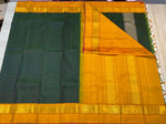 Load image into Gallery viewer, Classic  Dark Green &amp; Yellow Mustard Elegance Kanchipuram Handloom Silk Saree SS24329
