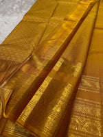 Load image into Gallery viewer, Classic Mustard Yellow 2gm Zari Kanchipuram Handloom Silk Saree SS26423
