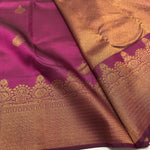 Load image into Gallery viewer, Classic Deep Pink 2gm Zari Temple Bridal Elegance Kanchipuram Handloom Silk Saree SS26582
