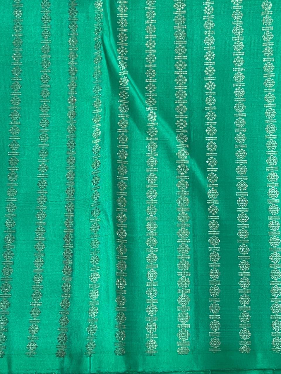 Classic Crimson Red & Jade Green 2gm Zari Elegance Kanchipuram Handloom Silk Saree SS24156