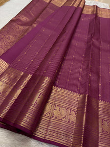 Creamy Onion Pink Bridal Elegance Kanchipuram Handloom Silk Saree SS22870