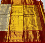 Load image into Gallery viewer, Classic Golden Cream &amp; Red 2gm Zari Bridal Elegance Kanchipuram Handloom Silk Saree SS25281
