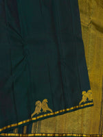 Load image into Gallery viewer, Classic Bottle Green Parrot Butta Small Border 2gm Zari Bridal Elegance Kanchipuram Handloom Silk Saree SS28371
