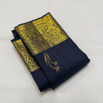 Load image into Gallery viewer, Classic Midnight Blue 1gm Zari Bridal Elegance Kanchipuram Handloom Silk Saree SS26496

