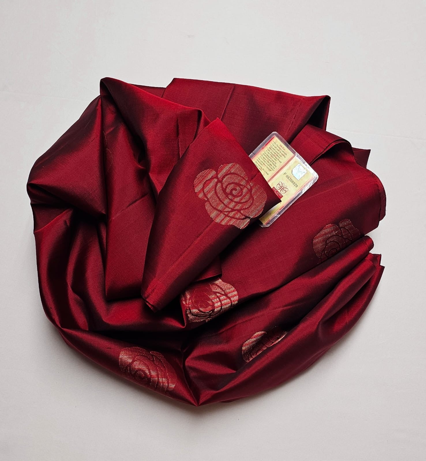 Classic Brick Red Elegance Handloom Soft Silk Saree SS25740