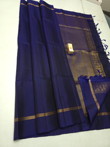 Classic Navy Blue Elegance Handloom Soft Silk Saree SS25238