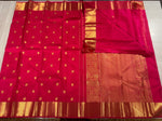 Load image into Gallery viewer, Classic Reddish Pink 1gm Gold Zari Elegance Kanchipuram Handloom Silk Saree SS28185
