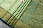 Load image into Gallery viewer, Classic Pastel Olive Green &amp; Persian Green Kanchipuram Handloom Silk Saree SS26622
