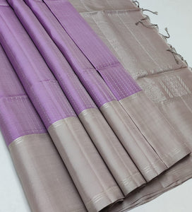 Lavender & Biscuit Beige Elegance Handloom Soft Silk Saree SS20270