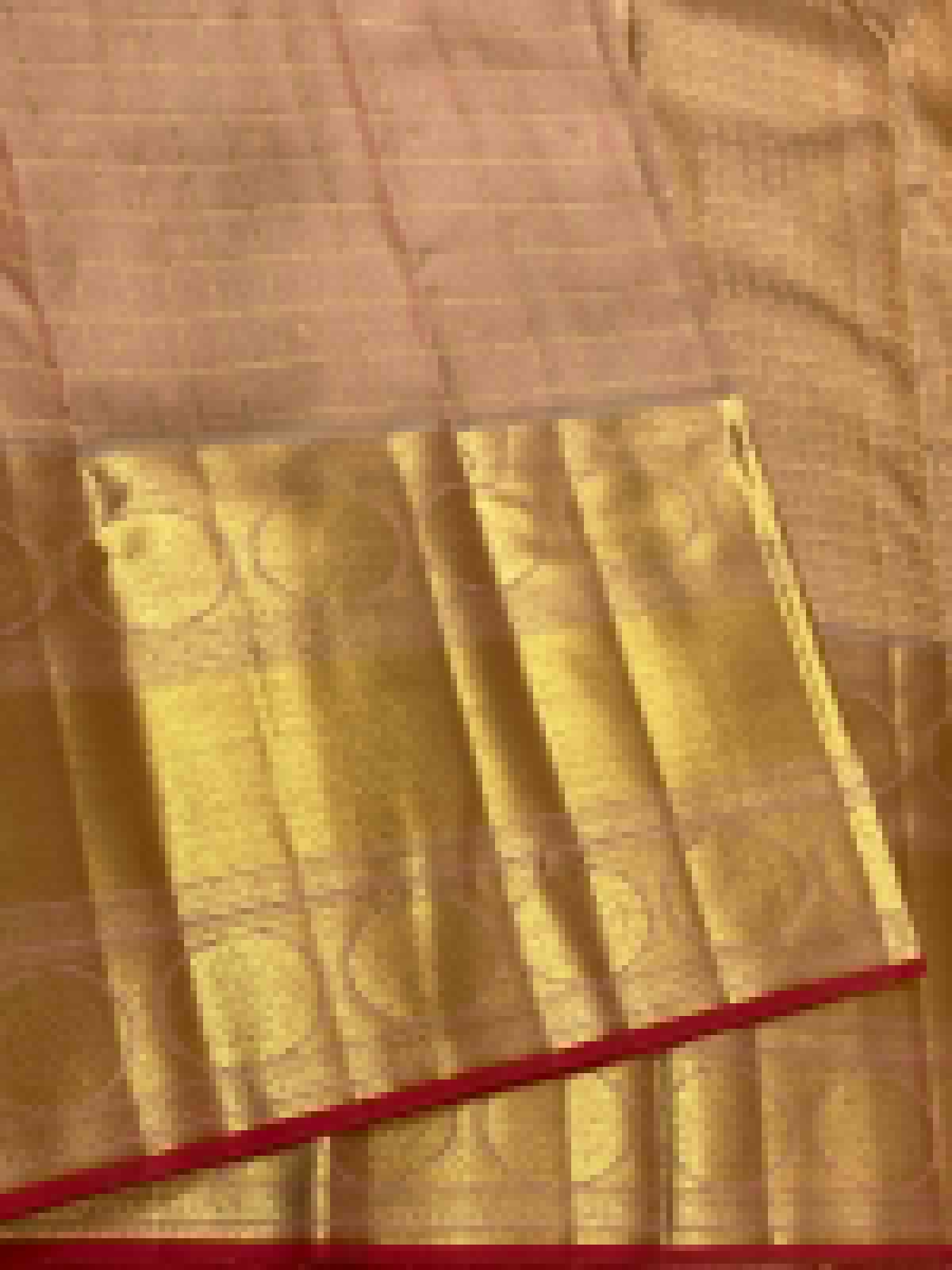 Classic Sunset Beige & Chilly Red 2gm Zari Bridal Elegance Kanchipuram Handloom Silk Saree SS24374