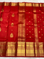 Load image into Gallery viewer, Classic Dark Orange 2gm Zari Bridal Elegance Kanchipuram Handloom Silk Saree SS28255
