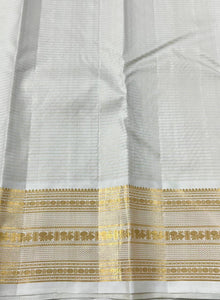 Classic Aubergine & Pastel Grey 2gm Zari Elegance Kanchipuram Handloom Silk Saree SS25301