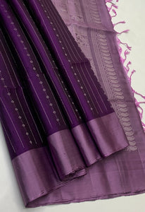 Classic Eminence Violet & Lilac Elegance Handloom Soft Silk Saree SS24580