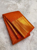 Load image into Gallery viewer, Classic Burnt Orange Bridal Elegance Kanchipuram Handloom Silk Saree SS27819
