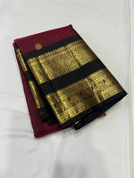 Load image into Gallery viewer, Classic Maroon &amp; Brown 2gm Zari Kanchipuram Handloom Silk Saree SS25950
