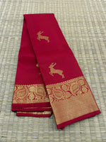 Load image into Gallery viewer, Classic Chilli Red 1gm Zari Bridal Elegance Kanchipuram Handloom Silk Saree SS24764
