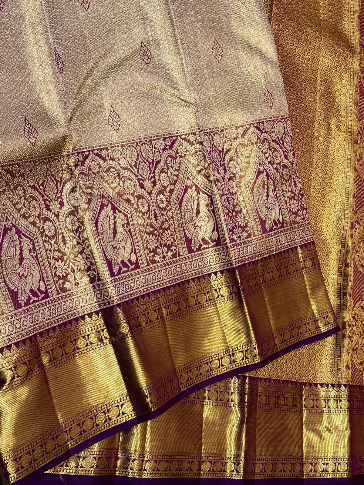 Classic Vadamalli Gold 2gm Zari Brocade Tissue Bridal Elegance Kanchipuram Handloom Silk Saree SS26661