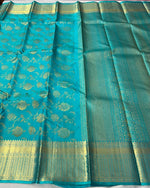 Load image into Gallery viewer, Classic Sky Blue 2gm Zari Elegance Kanchipuram Handloom Silk Saree SS24059
