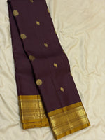 Load image into Gallery viewer, Classic Dark Espresso Brown &amp; Mustard 2gm Zari Vintage Elegance Kanchipuram Handloom Silk Saree SS27667
