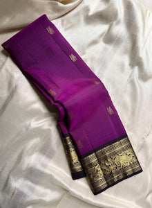 Classic Deep Plum & Coffee Brown Elegance Kanchipuram Handloom Silk Saree SS24839