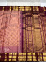 Load image into Gallery viewer, Classic Creamy Pink 2gm Zari Elegance Kanchipuram Handloom Silk Saree SS25366
