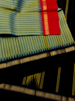 Load image into Gallery viewer, Classic Tea Green &amp; Red Black Elegance Kanchipuram Handloom Silk Saree SS25395
