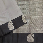 Load image into Gallery viewer, Classic Shimmer Grey &amp; Black 1gm Zari Silver Butta Elegance Kanchipuram Handloom Silk Saree SS27982
