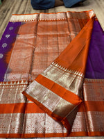 Load image into Gallery viewer, Classic Vadamalli &amp; Burnt Orange Elegance Kanchipuram Handloom Silk Saree SS28440
