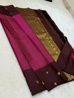 Load image into Gallery viewer, Classic Orchid Pink &amp; Coffee Brown Kanchipuram Handloom Silk Saree SS26699
