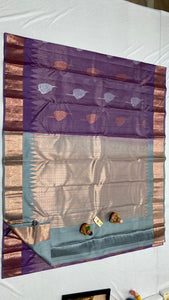 Classic Mauve & Light Grey Kanchipuram Handloom Silk Saree SS25682