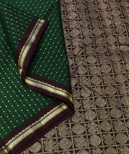 Classic Bottle Green 2gm Zari Elegance Kanchipuram Silk Saree SS23945