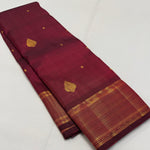 Load image into Gallery viewer, Classic Maroon 1gm Zari Elegance Kanchipuram Handloom Silk Saree SS24770
