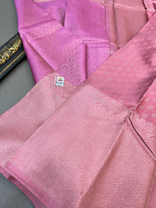 Classic Lilac Pink Bridal Elegance Kanchipuram Handloom Silk Saree SS23595