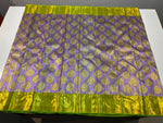 Load image into Gallery viewer, Classic Floral Lavender &amp; Green Elegance Kanchipuram Handloom Silk Saree SS27601
