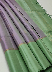 Pastel Mauve & Sea Green Elegance Handloom Soft Silk Saree SS20427