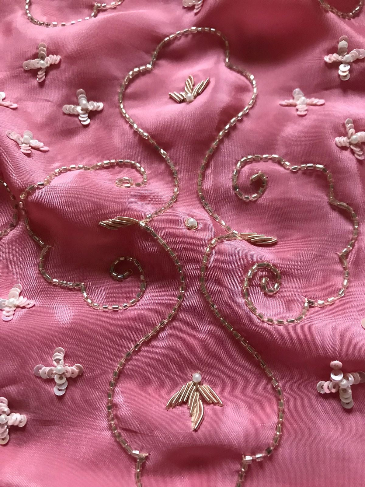 Pastel Rose Zardosi Handwork Elegance Crepe Silk Saree SS25396