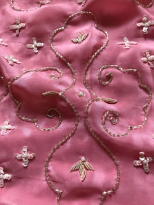 Pastel Rose Zardosi Handwork Elegance Crepe Silk Saree SS25396