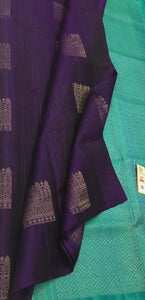 Classic Violet & Green Elegance Handloom Soft Silk Saree SS26484