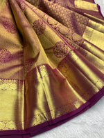 Load image into Gallery viewer, Classic Wine Red 2gm Zari Bridal Elegance Kanchipuram Handloom Silk Saree SS28327
