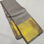 Load image into Gallery viewer, Classic Pastel Grey Korvai Zari 1gm Zari Bridal Elegance Kanchipuram Handloom Silk Saree SS26059
