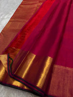 Load image into Gallery viewer, Classic Ruby Pink 2gm Zari Elegance Kanchipuram Handloom Silk Saree SS24803
