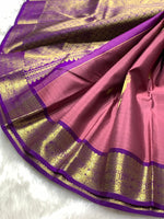 Load image into Gallery viewer, Classic Dusky Rose &amp; Vadamalli 2gm Zari Kanchipuram Handloom Silk Saree SS25988

