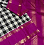 Load image into Gallery viewer, Classic Checker &amp; Deep Pink 2gm Zari Elegance Kanchipuram Handloom Silk Saree SS26933
