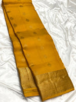 Load image into Gallery viewer, Classic Mustard 1gm Zari Elegance Kanchipuram Handloom Silk Saree SS23471
