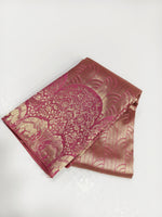 Load image into Gallery viewer, Classic Rose Pink 2gm Zari Elegance Kanchipuram Handloom Silk Saree SS25299
